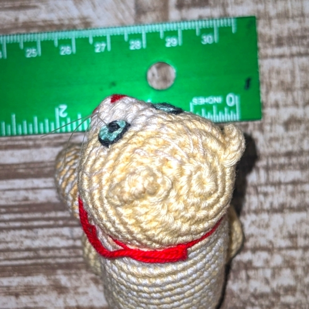 Crocheted Vintage Animals Circa 1970's Handmade Cats, Pig, Rabbit & Bear 6pc Set - Picture 6 of 16